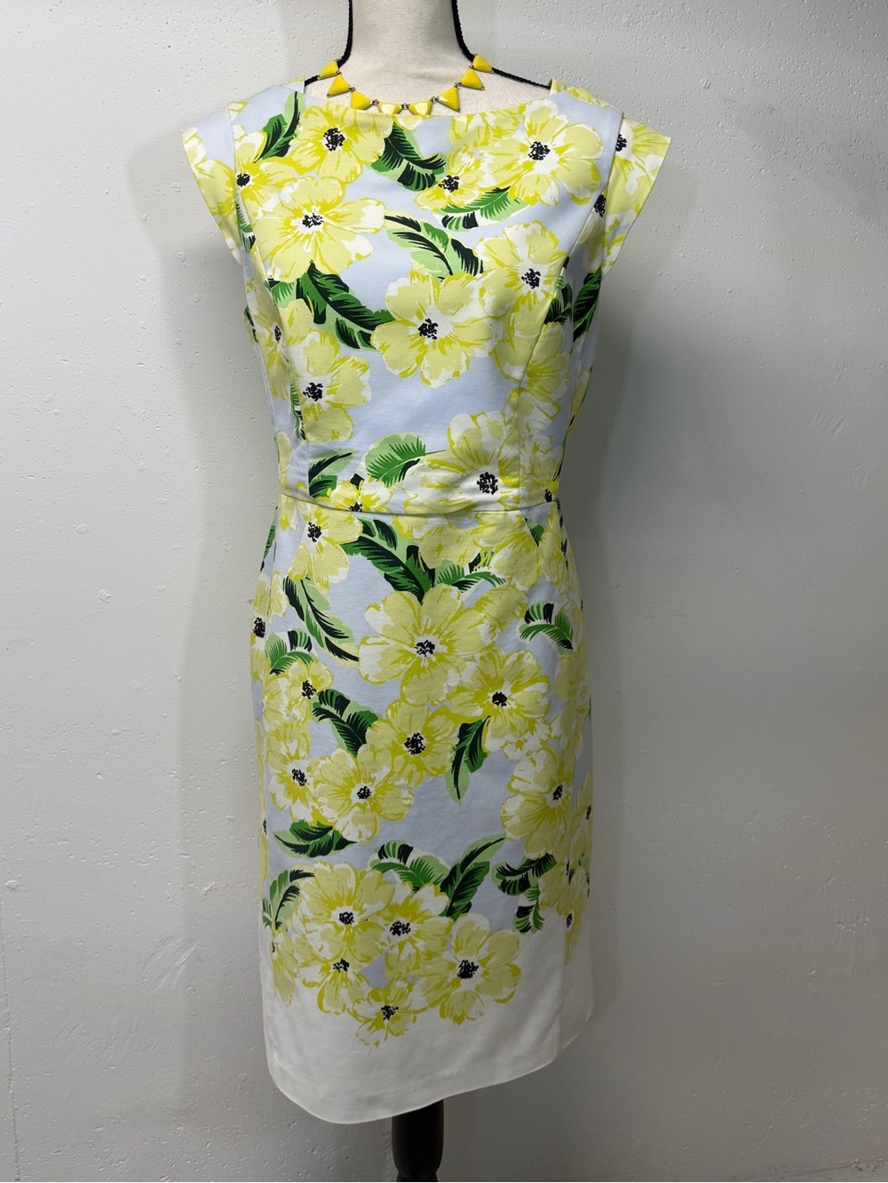 Yellow Floral Sheath Dress - Women